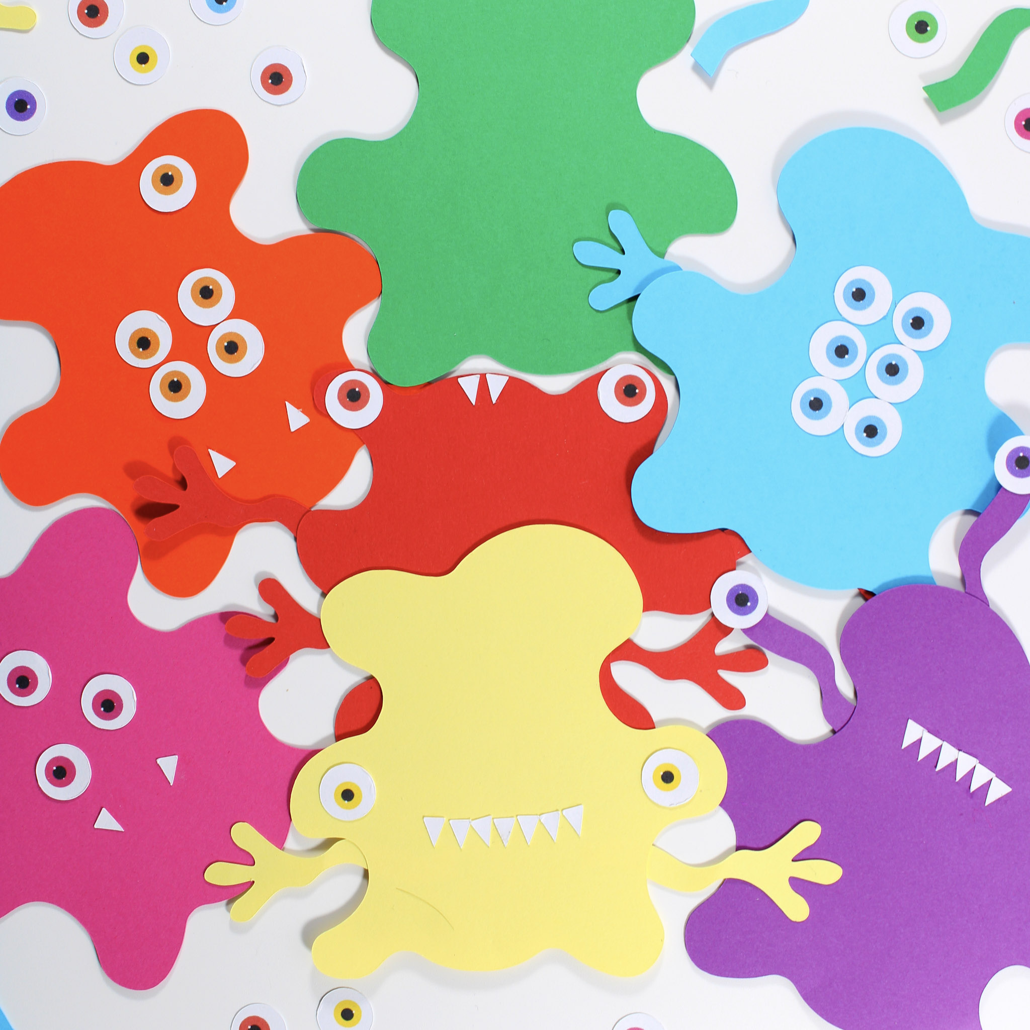 Colourful Preschool Craft  – Halloween Colour Match Monsters